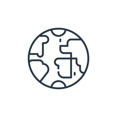 Eğitim kavramından coğrafya ikonu vektörü. Düzenlenebilir coğrafya vuruşunun ince çizgisi. Web ve mobil uygulamalarda kullanmak için coğrafya doğrusal işareti, logo, yazdırma ortamı.