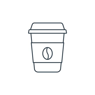 Kahve dükkanı konseptinden kahve fincanı ikonu vektörü. Düzenlenebilir kahve fincanı felcinin ince bir çizgisi. Web ve mobil uygulamalarda kullanmak için kahve fincanı doğrusal işareti, logo, yazdırma ortamı.