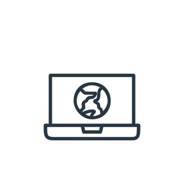 Çevrimiçi öğrenme bölümü konseptinden küresel simge vektörü. Küresel düzenlenebilir felcin ince çizgisi. Web ve mobil uygulamalarda kullanım için genel doğrusal işaret, logo, yazdırma ortamı.