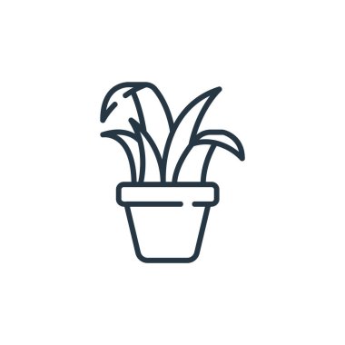 Ekoloji konseptinden bitki ikonu vektörü. Düzenlenebilir bitki felcinin ince bir çizgisi. Web ve mobil uygulamalarda kullanım için bitkisel doğrusal işaret, logo, yazdırma ortamı.