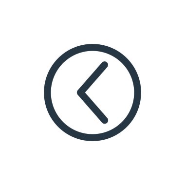 ok konseptinden sol sembol vektörü. Sol sembol düzenlenebilir vuruşunun ince çizgisi. Web ve mobil uygulamalar, logo ve yazdırma ortamlarında kullanım için sol simge doğrusal işareti.