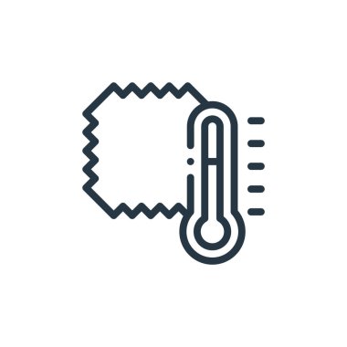 Kumaş konseptinden termometre ikon vektörü. Termometre düzenlenebilir felcin ince çizgisi. Web ve mobil uygulamalar, logo ve yazdırma ortamlarında kullanmak için termometre doğrusal işareti.