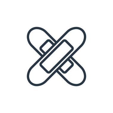 Sağlık konseptinden alçı ikon vektörü. İnce çizgili düzenlenebilir felç çizgisi. Web ve mobil uygulamalarda kullanmak için alçı doğrusal işareti, logo, yazdırma ortamı.