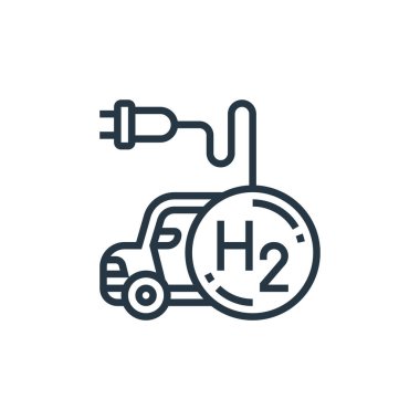 Elektrikli araç konseptinden eko araba ikonu vektörü. Eko araba düzenlenebilir vuruşunun ince bir çizgisi. Web ve mobil uygulamalarda kullanım için eko otomobil doğrusal işareti, logo, yazdırma ortamı.