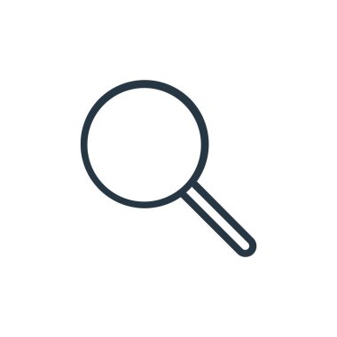 Seo kavramından ikon vektörünü yakınlaştır. İnce çizgili zoom düzenlenebilir felç çizgisi. Web ve mobil uygulamalarda kullanmak için doğrusal yakınlaştır işareti, logo, yazdırma ortamı.