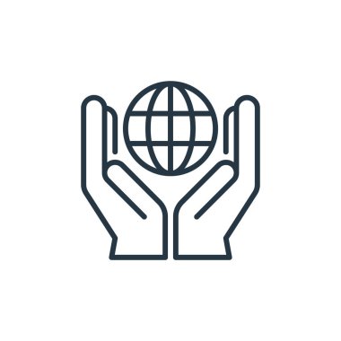 Eğitim konseptinden çevre ikonu vektörü. Çevresel düzenlenebilir felcin ince çizgisi. Web ve mobil uygulamalarda kullanmak için ortam doğrusal işareti, logo, yazdırma ortamı.