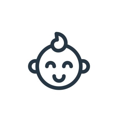 Bebek partisi konseptinden bebek oğlan ikonu vektörü. Düzenlenebilir kalp krizinin ince bir çizgisi. bebek oğlan web ve mobil uygulamalarda kullanmak için doğrusal işaret, logo, yazdırma medyası.