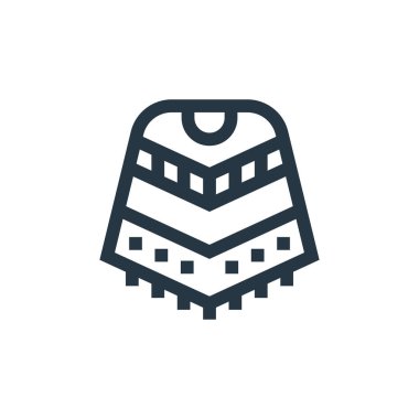 Cinco de mayonez konseptinden panço ikon vektörü. Düzenlenebilir panço felcinin ince bir çizgisi. Web ve mobil uygulamalarda kullanmak için panço doğrusal işareti, logo, yazdırma ortamı.