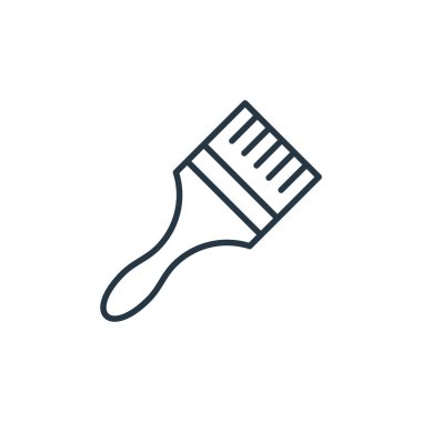 İşçi Bayramı konseptinden boya fırçası ikonu vektörü. Düzenlenebilir fırça darbesinin ince çizgisi. Web ve mobil uygulamalarda kullanmak için boya fırçası doğrusal işareti, logo, yazdırma ortamı.