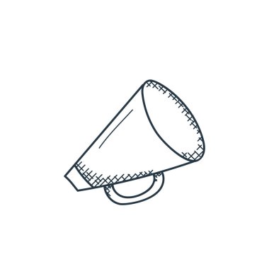 Müzik konseptinden hoparlör ikonu vektörü. Yüksek sesle düzenlenebilir inmenin ince çizgisi. Web ve mobil uygulamalarda kullanmak için hoparlör doğrusal işareti, logo, yazdırma ortamı.