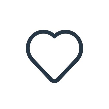 Kullanıcı arayüzü kavramından kalp ikonu vektörü. Kalp krizinin ince bir çizgisi. Web ve mobil uygulamalarda kullanmak için kalp doğrusal işareti, logo, yazdırma ortamı.