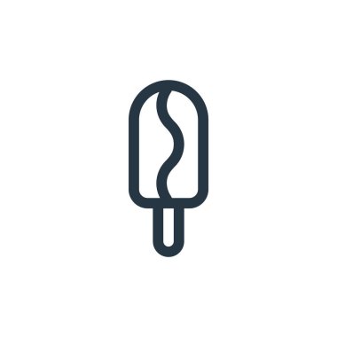 Ice Pop pop konseptinden bir ikon vektörü. Buz parçasının ince çizgisi düzenlenebilir vuruşları. Web ve mobil uygulamalarda kullanmak için buz pop lineer işareti, logo, yazdırma ortamı.
