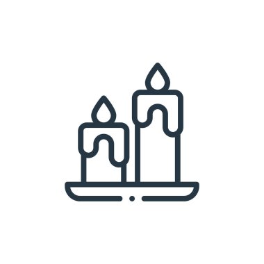 Sihirli kavram ikon vektörü. İnce çizgili, düzenlenebilir mum çizgisi. mumlar web ve mobil uygulamalarda kullanmak için doğrusal işaret, logo, yazdırma ortamı.