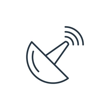 Anten simgesi vektörü, akıllı kavramından. Düzenlenebilir anten felcinin ince çizgisi. Web ve mobil uygulamalarda kullanmak için anten doğrusal işareti, logo, yazdırma ortamı.
