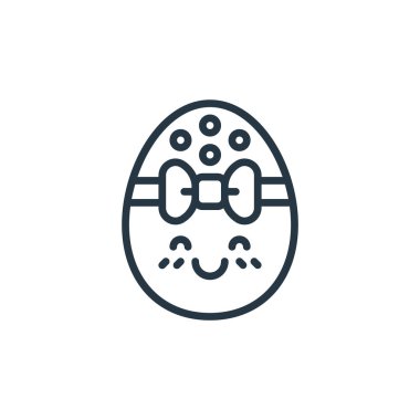 Paskalya avatarlarının yumurta ikonu vektörü. İnce çizgili, düzenlenebilir yumurta çarpması. Web ve mobil uygulamalarda kullanmak için yumurta doğrusal işareti, logo, yazdırma ortamı.