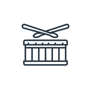 Aziz Patrick Günü konseptinden davul ikonu vektörü. Düzenlenebilir davul vuruşunun ince çizgisi. Web ve mobil uygulamalarda kullanmak için davul doğrusal işareti, logo, yazdırma ortamı.