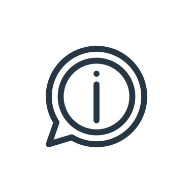 Müşteri hizmetleri konseptinden bilgi simgesi vektörü. Düzenlenebilir inmenin ince bir çizgisi. Web ve mobil uygulamalarda kullanmak için bilgi doğrusal işareti, logo, yazdırma ortamı.