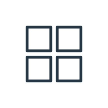 ui konseptinden ızgara simgesi vektörü. Düzenlenebilir felcin ince bir çizgisi. ağ ve mobil uygulamalarda kullanmak için ızgara doğrusal işareti, logo, yazdırma ortamı.