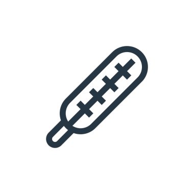 Hemşirelik konseptinden termometre ikon vektörü. Termometre düzenlenebilir felcin ince çizgisi. Web ve mobil uygulamalar, logo ve yazdırma ortamlarında kullanmak için termometre doğrusal işareti.