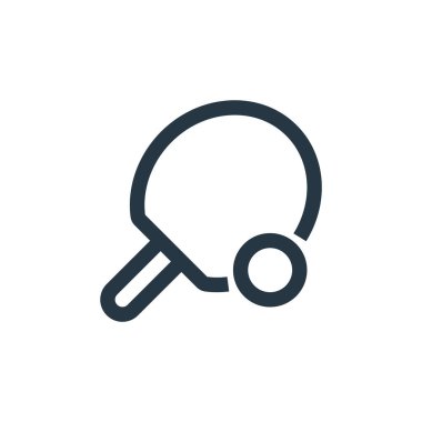 Spor konseptinden pinpon ikonu vektörü. Düzenlenebilir pinpon vuruşunun ince bir çizgisi. Web ve mobil uygulamalarda kullanmak için ping pong doğrusal işareti, logo, yazdırma ortamı.