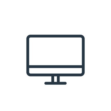 Elektronik konseptinden ikon vektörünü izle. Monitörde düzenlenebilir felcin ince bir çizgisi. Web ve mobil uygulamalar, logo ve yazdırma ortamlarında kullanım için doğrusal işareti izle.