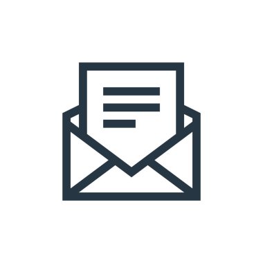 İleti konseptinden e- posta simgesi vektörü. İnce çizgili e-posta düzenlenebilir felç çizgisi. Web ve mobil uygulamalarda kullanmak için e- posta doğrusal işareti, logo, yazdırma ortamı.
