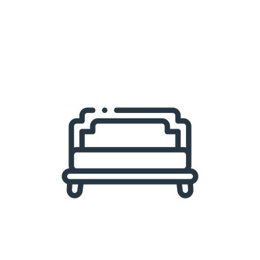 Mobilya konseptinden yatak ikonu vektörü. Düzenlenebilir felcin ince bir çizgisi. yatak doğrusal işareti web ve mobil uygulamalarda kullanım için, logo, yazdırma ortamı.