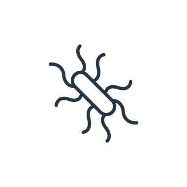 E. coli ikon vektörü mikroorganizma konseptinden. İnce çizgili e-koli düzenlenebilir felç çizgisi. Web ve mobil uygulamalar, logo ve yazdırma ortamlarında kullanmak için e-coli doğrusal işareti.