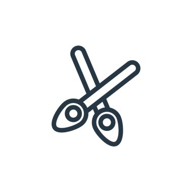Alet kavramından makas ikonu vektörü. Düzenlenebilir makas darbesinin ince çizgisi. Web ve mobil uygulamalarda kullanmak için makas doğrusal işareti, logo, yazdırma ortamı.