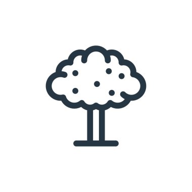 Ağaç konseptinden ikon vektörü. İnce çizgili ağaç çizgisi çizimi. Web ve mobil uygulamalarda kullanmak için ağaç doğrusal işareti, logo, yazdırma ortamı.