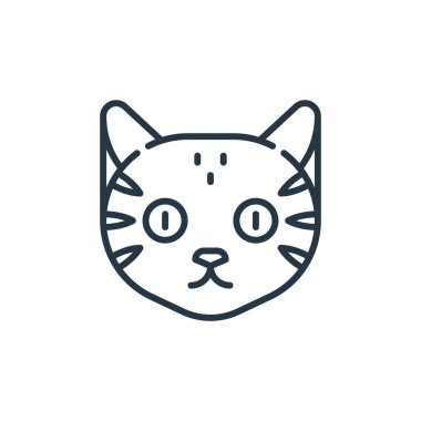 kedi ikonu vektörü eğitim konseptinden. Kedi felcinin ince bir çizgisi. İnternet ve mobil uygulamalarda kullanmak için kedi doğrusal işareti, logo, yazdırma ortamı.