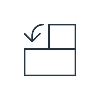 Kullanıcı arayüzü kavramından sol simge vektörünü döndür. Düzenlenebilir sol vuruşun ince çizgisi. Web ve mobil uygulamalar, logo ve yazdırma ortamlarında kullanmak için sol doğrusal işareti döndür.