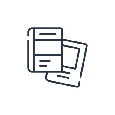 Kitapların ve edebiyat konseptinin ikon vektörü. Düzenlenebilir kitapların ince çizgisi. Web ve mobil uygulamalarda kullanım için kitapların doğrusal işareti, logo, yazdırma ortamı.