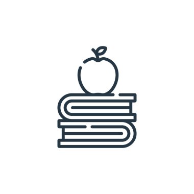 Eğitim konseptinden eğitim ikonu vektörü. Eğitimin düzenlenebilir vuruşlarının ince bir çizgisi. Web ve mobil uygulamalarda kullanım için eğitim doğrusal işareti, logo, yazdırma medyası.