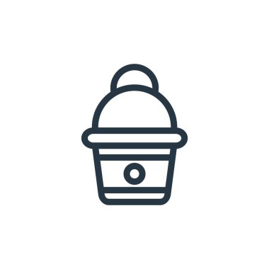 Yiyecek ve içecek konseptinden dondurma ikonu vektörü. Düzenlenebilir dondurma fincanının ince çizgisi. Web ve mobil uygulamalar, logo ve yazdırma ortamlarında kullanmak için dondurma bardağı doğrusal işareti.