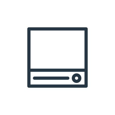 Bilgisayar donanım konseptindeki depolama simgesi vektörü. Düzenlenebilir felcin ince bir çizgisi. Web ve mobil uygulamalarda kullanmak için depolama doğrusal işareti, logo, yazdırma ortamı.