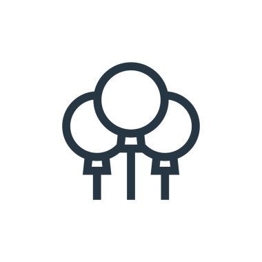 Kutlama konseptinden balon ikonu vektörü. Düzenlenebilir balonların ince çizgisi. balonlar web ve mobil uygulamalarda kullanmak için doğrusal işaret, logo, yazdırma ortamı.