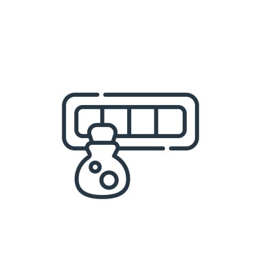 Video oyunu elemanları kavramından bar simgesi vektörü. İnce çizgili düzenlenebilir felç çizgisi. Web ve mobil uygulamalarda kullanmak için çubuk doğrusal işareti, logo, yazdırma ortamı.