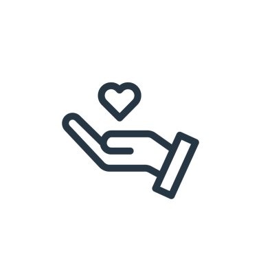 Sevgililer Günü konseptinden aşk ikonu vektörü ver. Düzenlenebilir aşk vuruşunun ince bir çizgisi. Web ve mobil uygulamalarda kullanmak için sevgi doğrusal işareti ver, logo, yazdırma ortamı.