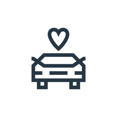 Anneler Günü konseptinden bir ikon vektörü. Araba düzenlenebilir felcin ince bir çizgisi. Web ve mobil uygulamalarda kullanmak için araba doğrusal işareti, logo, yazdırma ortamı.