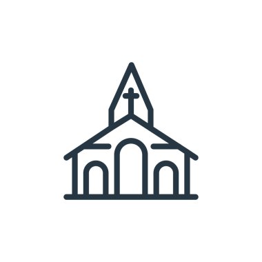 Bahar konseptinden kilise ikonu vektörü. Kilisenin düzenlenebilir vuruşlarının ince bir çizgisi. Web ve mobil uygulamalarda kullanmak için kilise doğrusal işareti, logo, yazdırma ortamı.