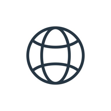 Dünya ikon vektörü ekoloji konseptinden. Düzenlenebilir vuruşun ince çizgisi. İnternet ve mobil uygulamalarda kullanım için dünya doğrusal işareti, logo, yazdırma ortamı.