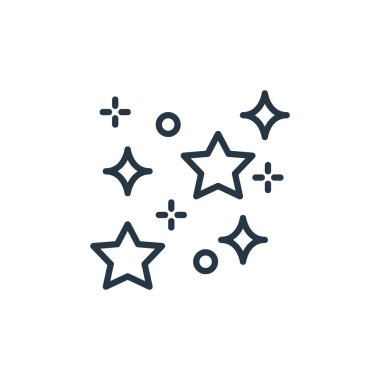 Uzay konseptinden parlayan ikon vektörü. İnce çizgili düzenlenebilir felç çizgisi. Web ve mobil uygulamalarda kullanmak için parlayan doğrusal işaret, logo, yazdırma ortamı.