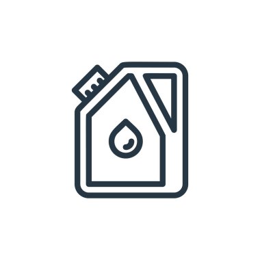 Jerrycan ikon vektörü ekoloji çizgisi kavramından. Düzenlenebilir kalp krizinin ince bir çizgisi. Ağ ve mobil uygulamalar, logo ve yazdırma ortamlarında kullanmak için jerrycan doğrusal işareti.