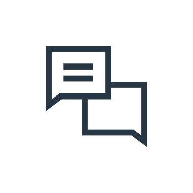 Mesaj konseptinden konuşma simgesi vektörü. Düzenlenebilir konuşmanın ince bir çizgisi. Web ve mobil uygulamalarda kullanmak için konuşma doğrusal imzası, logo, yazdırma ortamı.