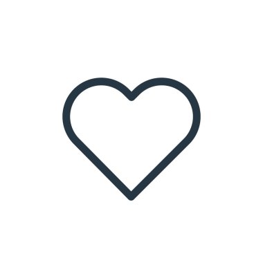 Sevgililer Günü konseptinden aşk ikonu vektörü. Düzenlenebilir aşk vuruşunun ince çizgisi. Web ve mobil uygulamalarda, logoda ve yazdırma ortamında kullanmak için doğrusal sevgi işareti.