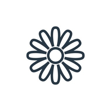 Çiçek konseptinden çiçek ikonu vektörü. Çiçek düzenlenebilir felcin ince bir çizgisi. Web ve mobil uygulamalarda kullanım için çiçek doğrusal işareti, logo, yazdırma ortamı.