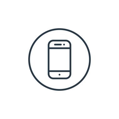 Genel kavramdaki telefon simgesi vektörü. İnce çizgili, düzenlenebilir telefon felci çizgisi. Web ve mobil uygulamalarda kullanmak için telefon doğrusal işareti, logo, yazdırma ortamı.