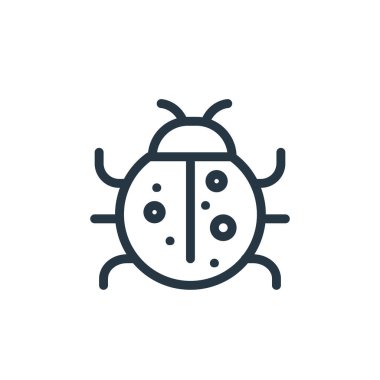 Bahar konseptinden uğurböceği ikonu vektörü. Uğur böceğinin düzenlenebilir vuruşunun ince çizgisi. Web ve mobil uygulamalarda kullanmak için uğur böceği doğrusal işareti, logo, yazdırma ortamı.