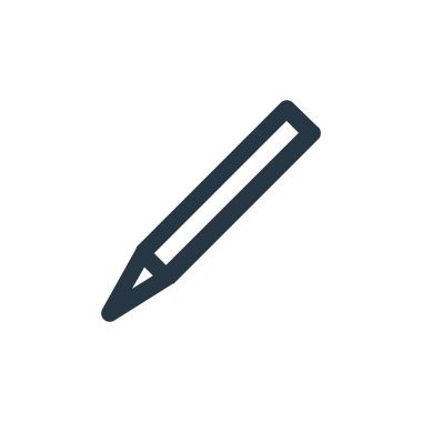 Finans bankası konseptinden kalem simgesi vektörü. İnce çizgili, düzenlenebilir bir kalem darbesi. Web ve mobil uygulamalarda kullanmak için kalem doğrusal işareti, logo, yazdırma ortamı.